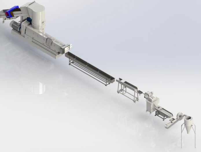 Industrial nylon recycling production line